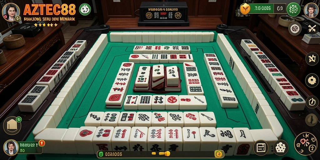 Screenshot gameplay AZTEC88 menampilkan aksi seru permainan Mahjong.