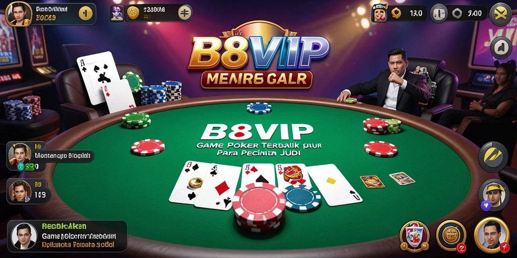 Tampilan gameplay B8VIP yang menarik dan interaktif dalam permainan Poker.