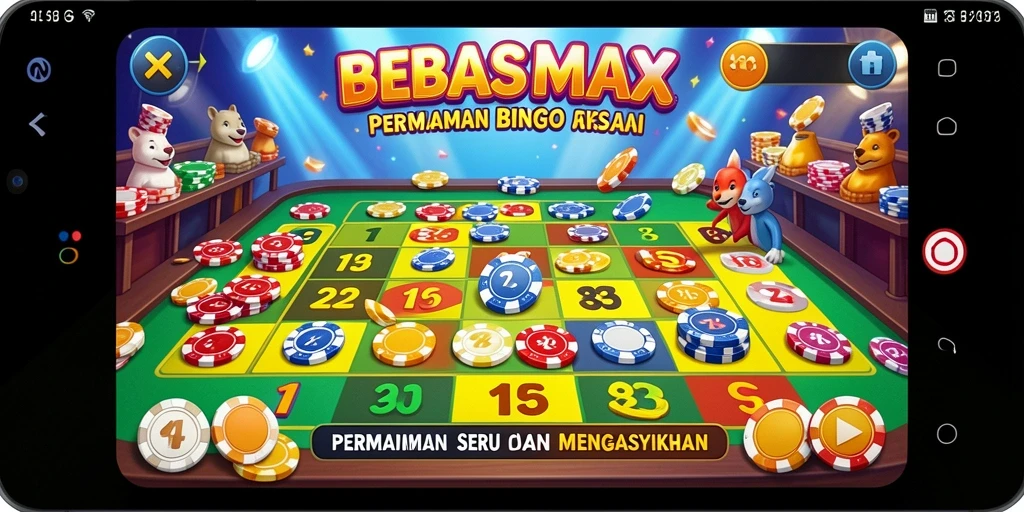 Screenshot BEBASMAX menampilkan gameplay Bingo yang seru.