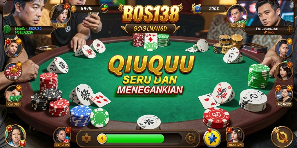 Tampilan menarik dari gameplay QiuQiu di BOS138.