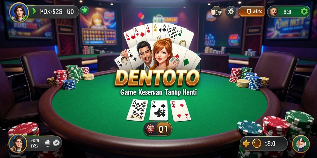 Gamplay Poker DENTOTO yang seru dan menegangkan.