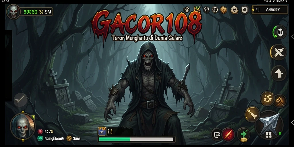 Tampilan gameplay menegangkan di dunia gelap GACOR108.