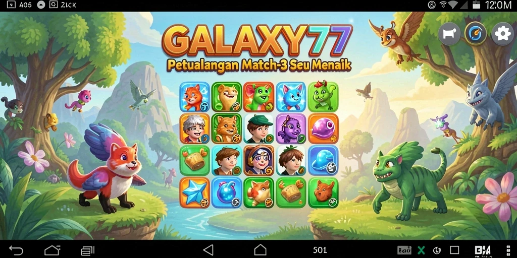 Tampilan gameplay GALAXY77 yang seru dan penuh warna.