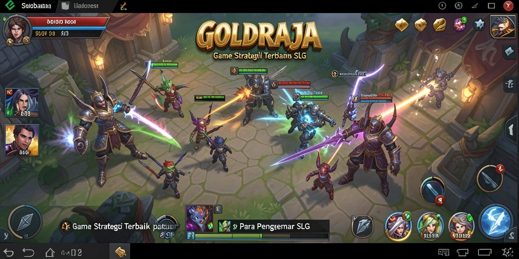 Screenshot menampilkan gameplay dinamis dalam <strong>GOLDRAJA</strong>.