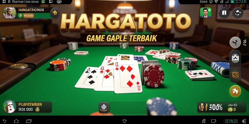 Tampilan gameplay HARGATOTO dengan efek visual menarik.