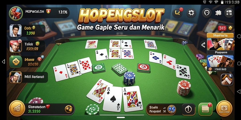 Screenshot HOPENGSLOT menunjukkan keseruan bermain Gaple.