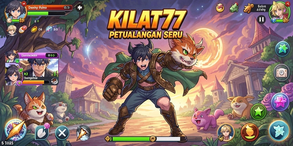 Screenshot gameplay KILAT77 dengan berbagai karakter anime.