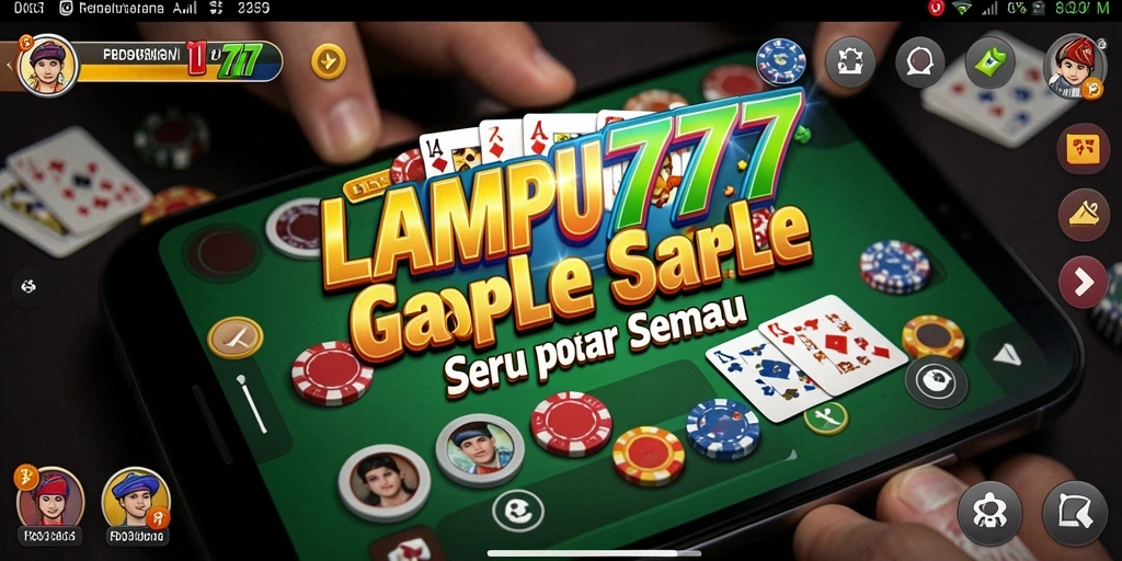 Screenshot utama LAMPU777 menampilkan gameplay Gaple yang seru.