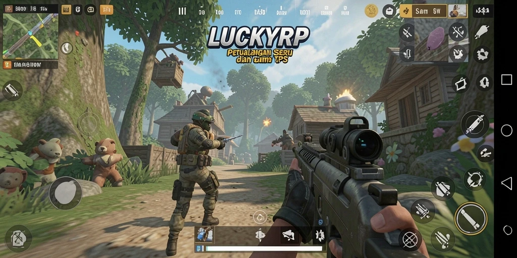 Gameplay seru dengan aksi laga yang mendebarkan di LUCKYRP.