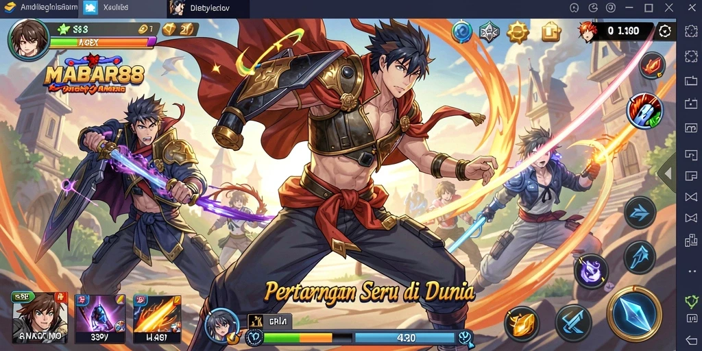 Tampilan gameplay MABAR88 dengan karakter anime yang ikonik.