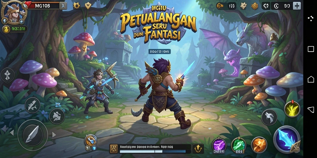 Screenshot MG108 menunjukkan petualangan mendebarkan di dunia fantasi.