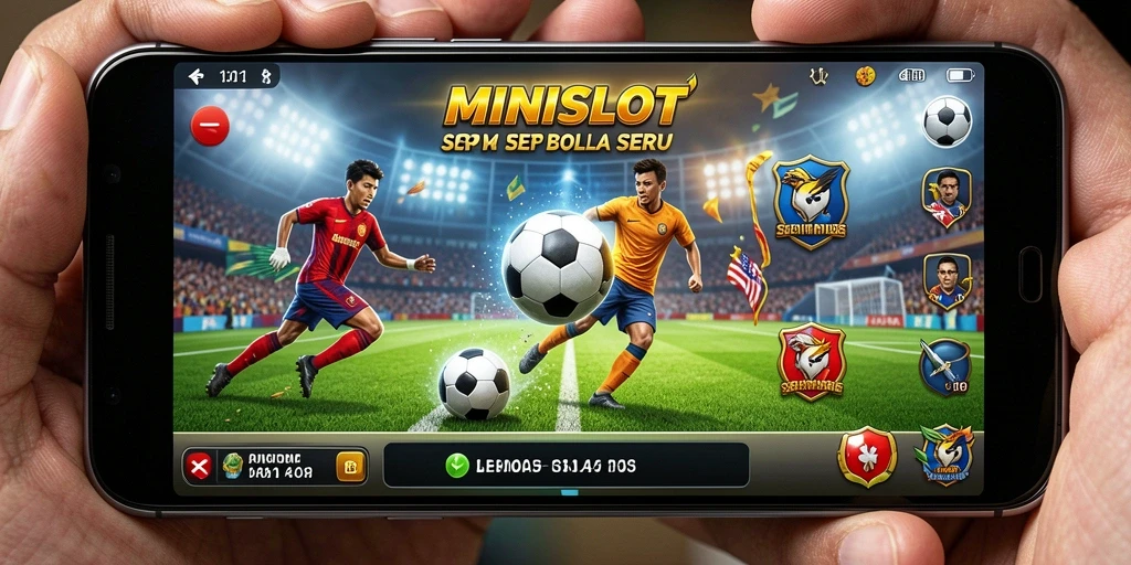 Tampilan seru gameplay <strong>MINISLOT</strong> dengan tema sepak bola.
