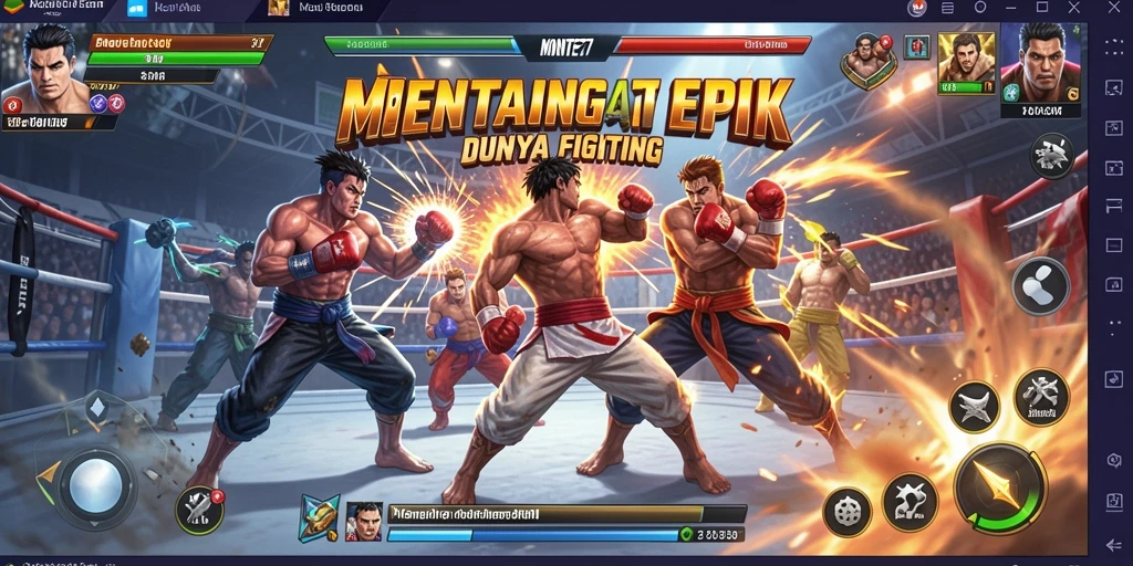 Gameplay fighting seru dengan karakter unik dalam MONTE77.
