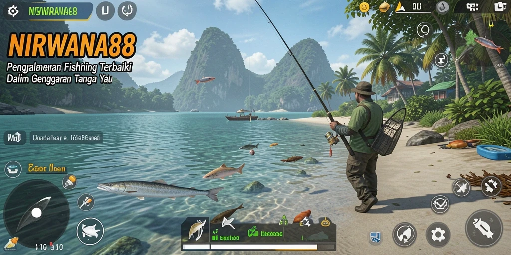 Screenshot gameplay NIRWANA88 menampilkan aksi memancing yang seru dan menarik.