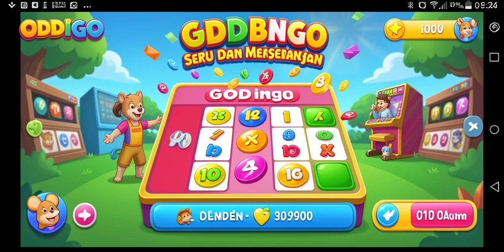 Tampilan gameplay ODDIGO dengan suasana Bingo yang seru.