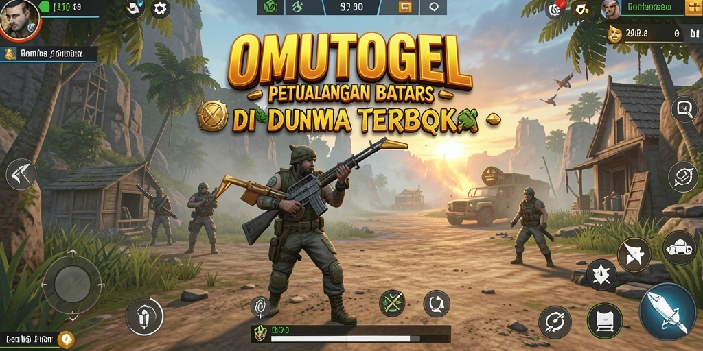 Screenshot gameplay OMUTOGEL menampilkan petualangan di dunia terbuka yang luas.