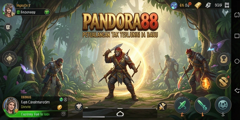 Screenshot utama PANDORA88 menampilkan aksi eksplorasi yang dramatis.