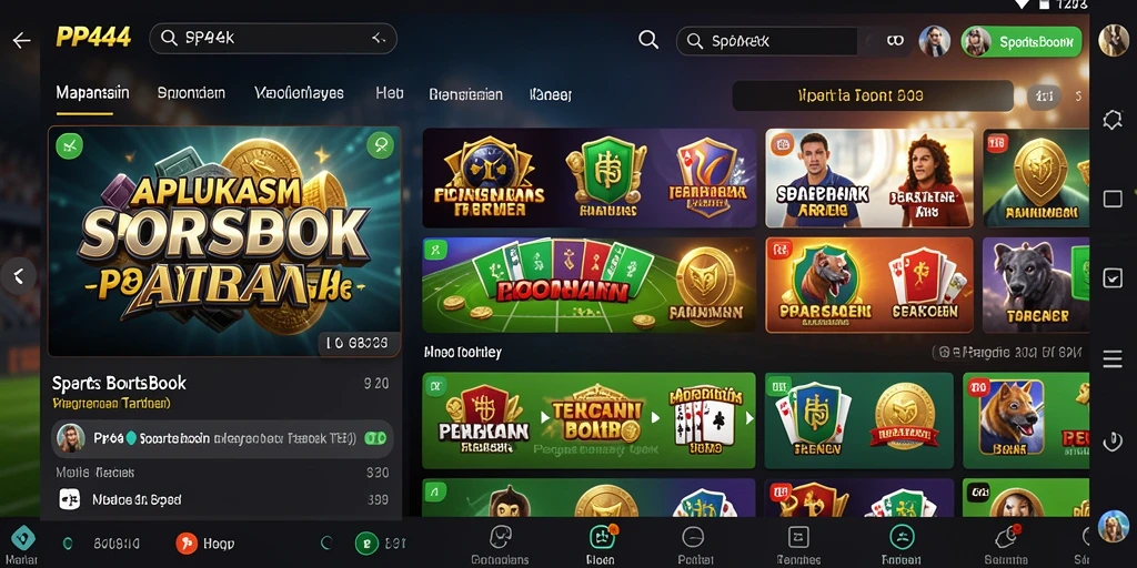 Tampilan gameplay interaktif dari aplikasi Sportsbook PP444.