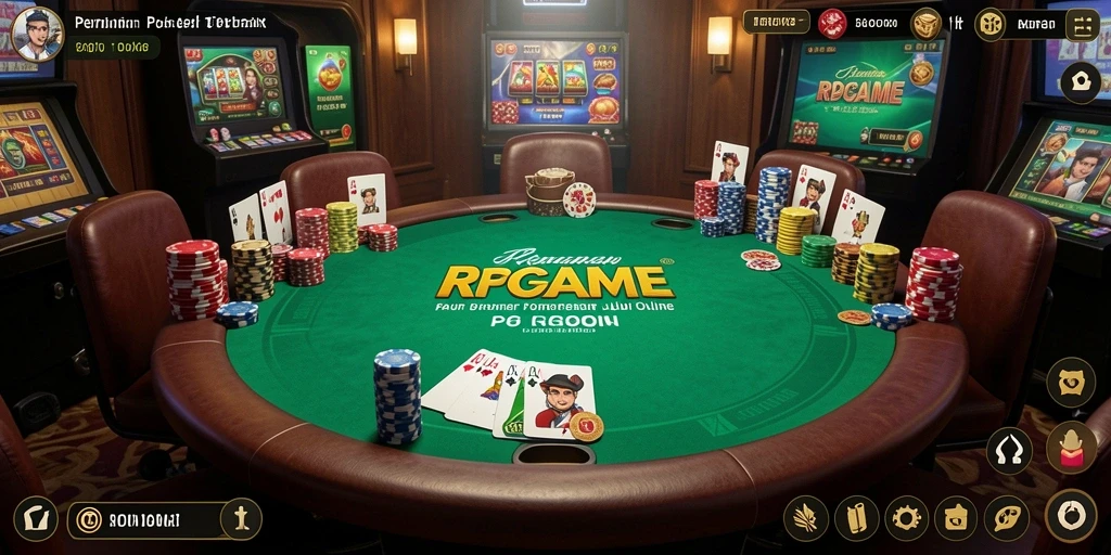 Screenshot RPGAME menampilkan suasana permainan poker yang seru dan dinamis.