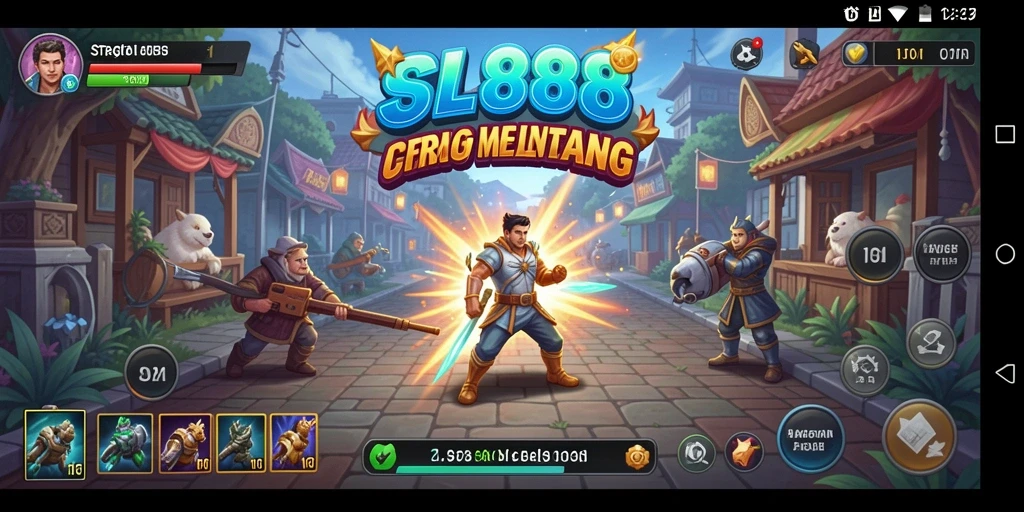 Tampilan gameplay SL888 dengan pertarungan strategi yang mendebarkan.