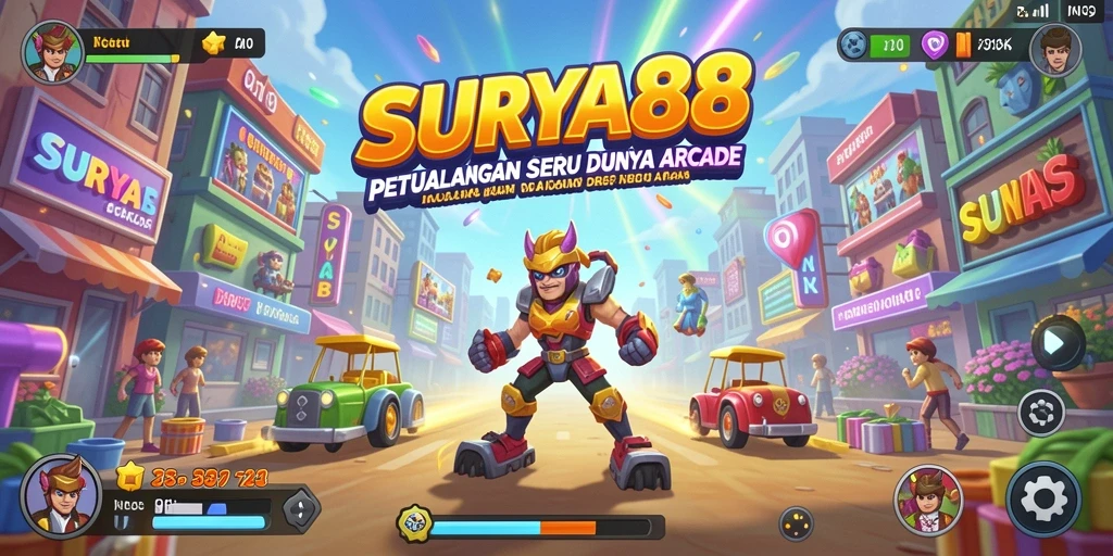 Screenshot gameplay SURYA88 yang menunjukkan aksi seru dalam permainan arcade.