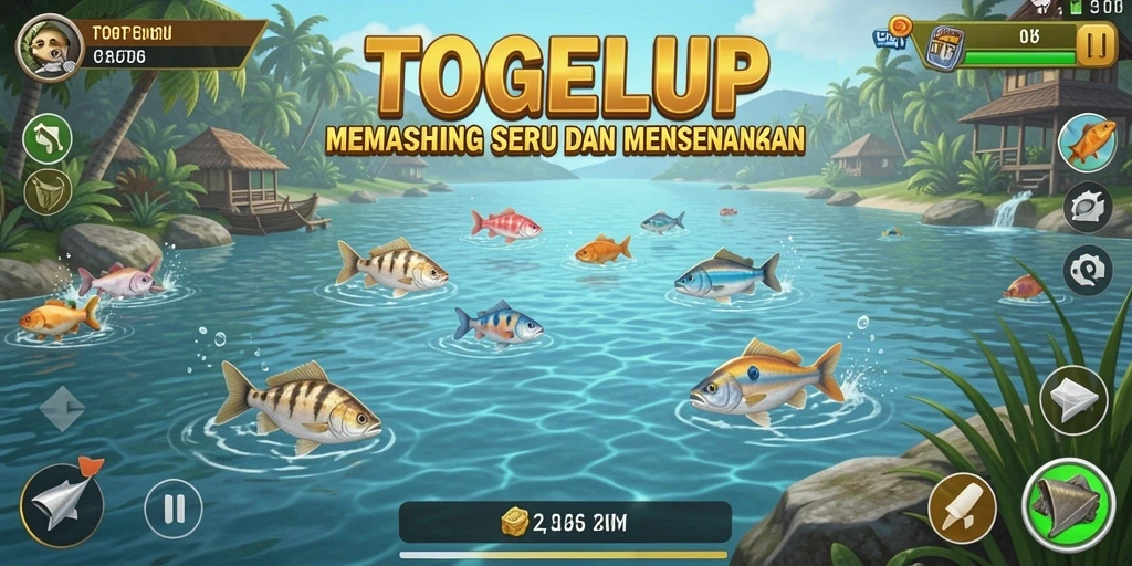 Tangkapan ikan yang besar dalam gameplay TOGELUP.