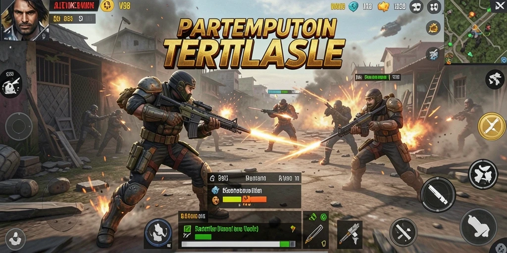 Tangkapan layar V98 menampilkan pertempuran seru di medan perang Battle Royale.