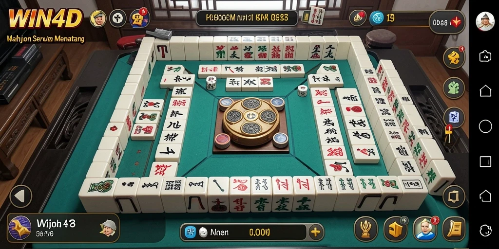 Tangkapan layar WIN4D menampilkan atmosfer permainan Mahjong yang seru dan menantang.