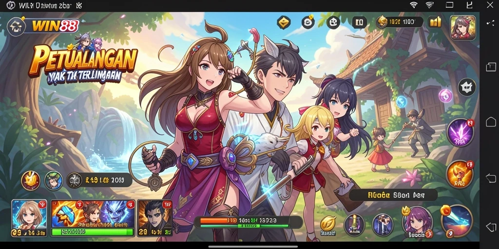 Tangkapan layar utama yang menunjukkan karakter dalam aksi di dunia Anime.