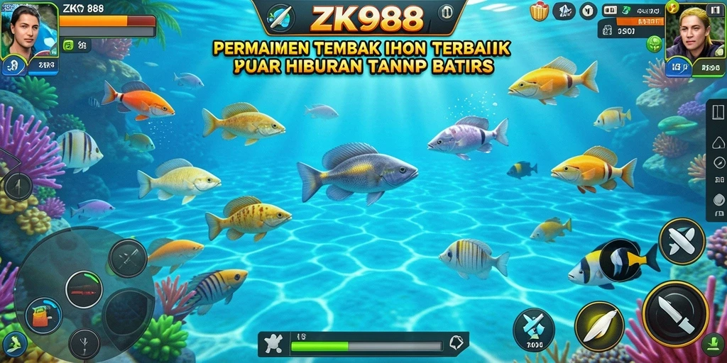 Tampilan menarik dari gameplay Tembak Ikan ZK988.